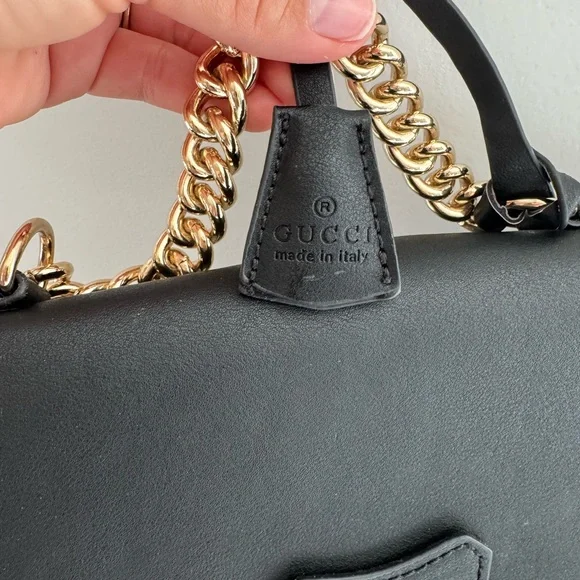 Inspired Black and Tan Backpack with Monogram Design - Picture 3 of 13